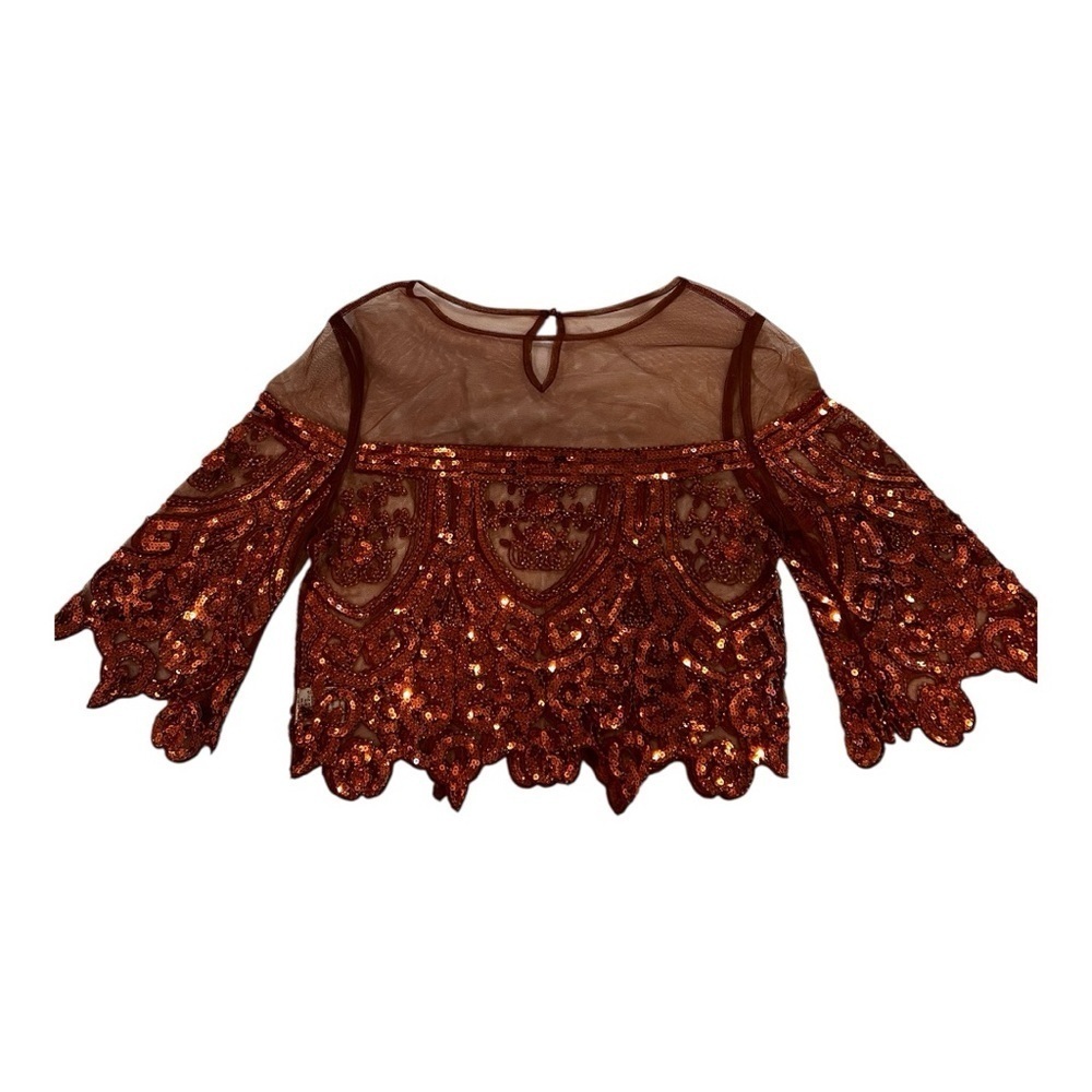 Vintage Sequin Embellished Sheer Top size s/m- no tag - Picture 2 of 6